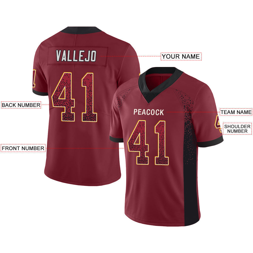 Custom red football jersey front view | GameDay Jerseys