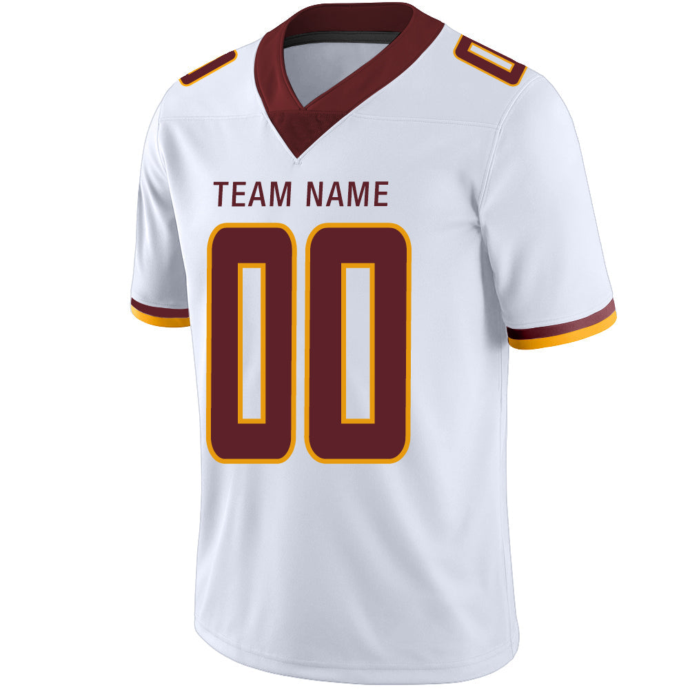 Custom white football jersey detail | GameDay Jerseys