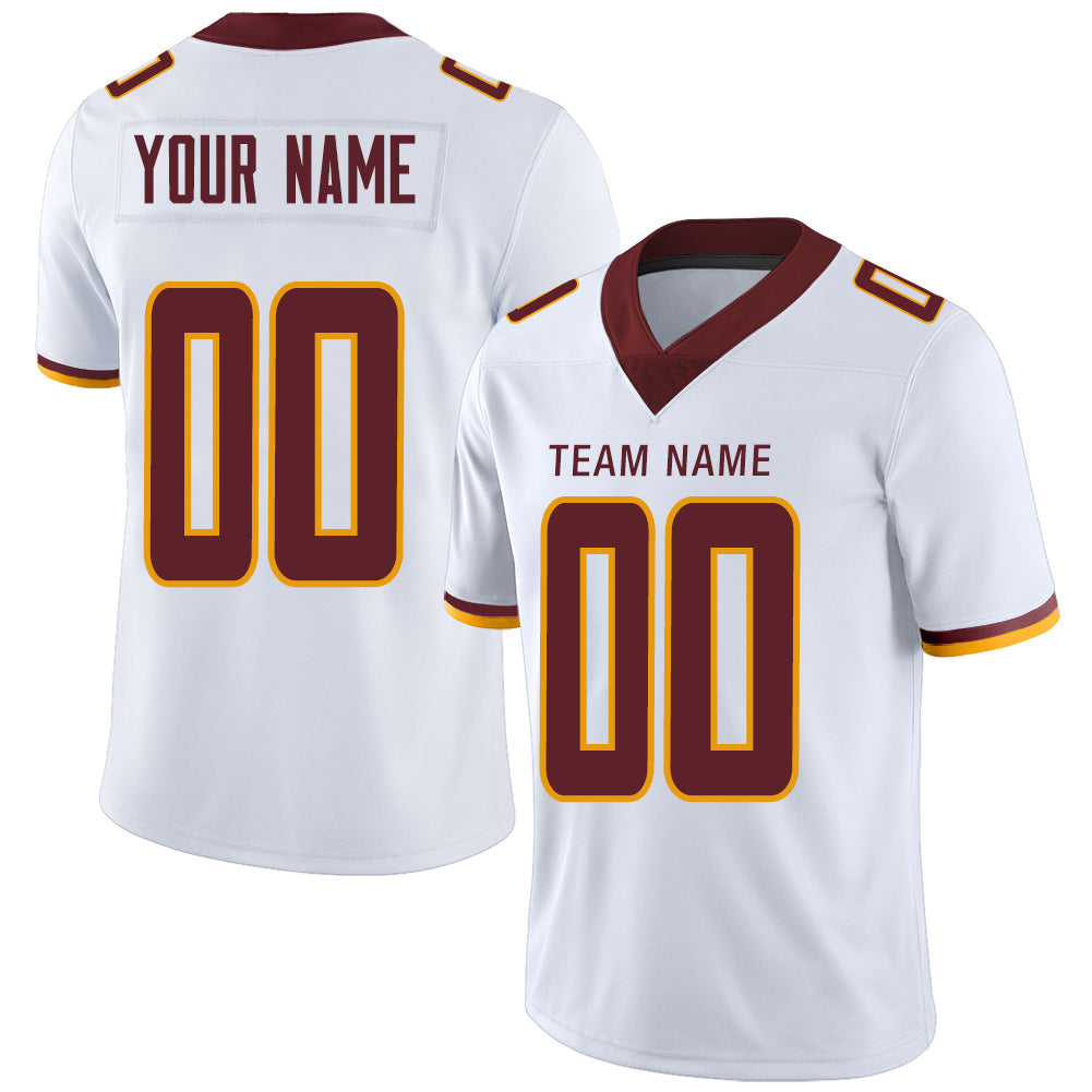 Custom white football jersey front view | GameDay Jerseys