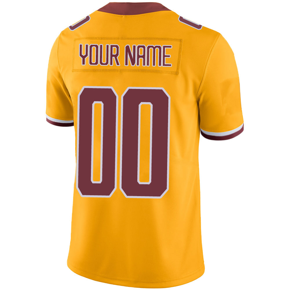 Custom gold football jersey detail | GameDay Jerseys