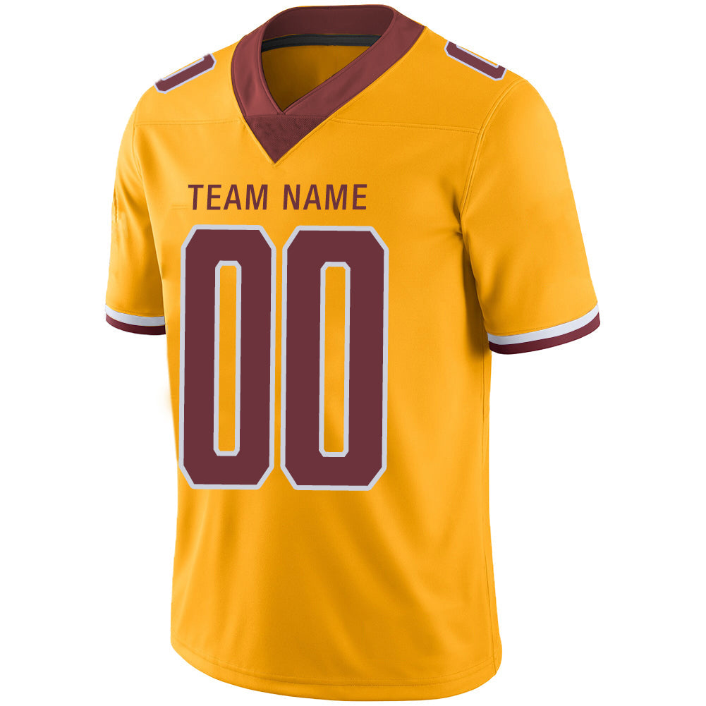 Custom gold football jersey full view | GameDay Jerseys
