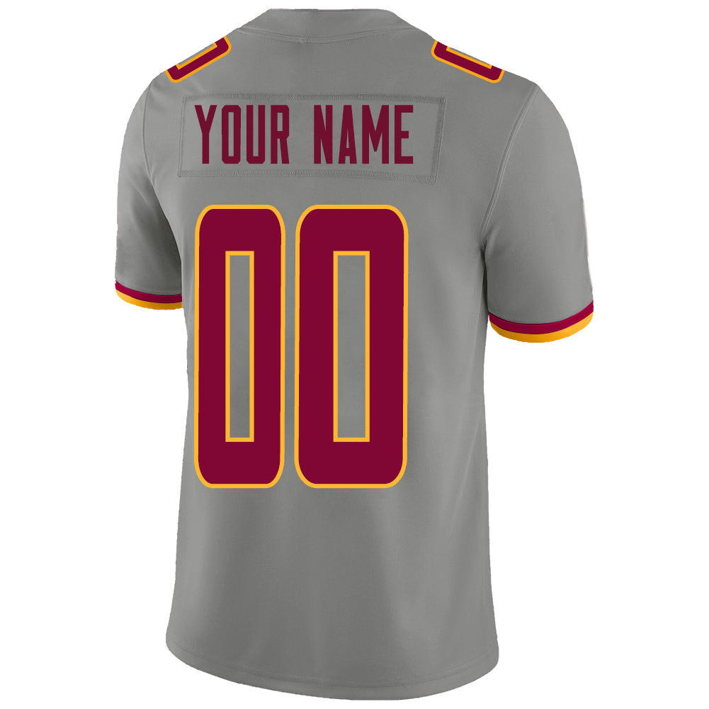 Custom grey football jersey back view | GameDay Jerseys