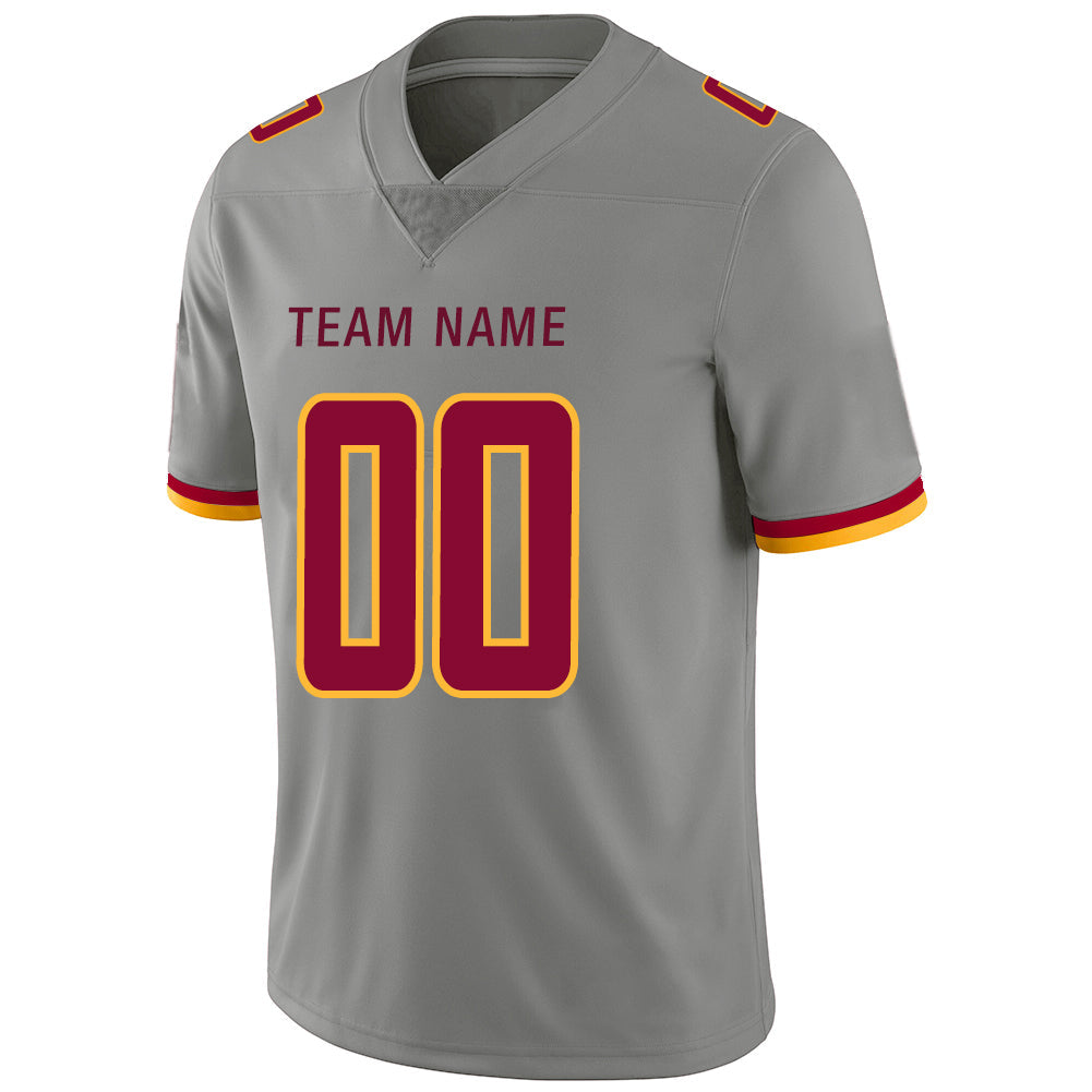 Custom grey football jersey detail | GameDay Jerseys