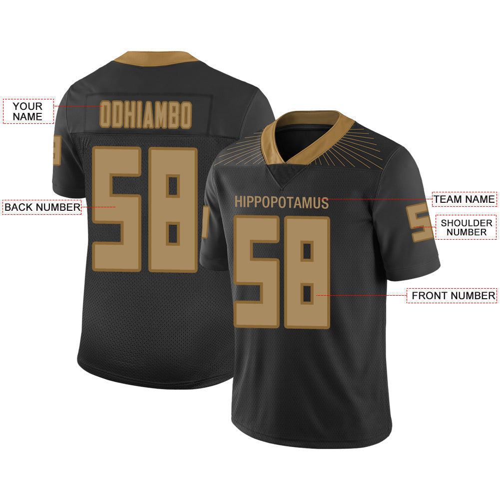 Custom black football jersey back view | GameDay Jerseys