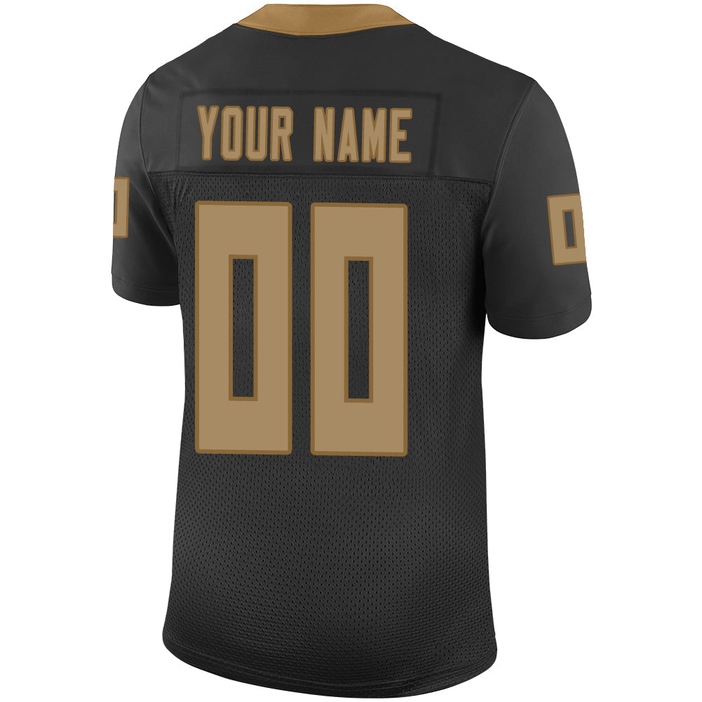 Custom black football jersey front view | GameDay Jerseys