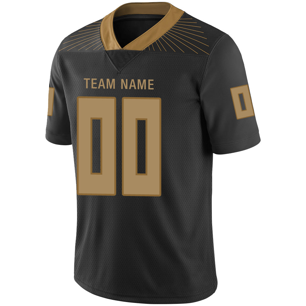 Custom black football jersey detail | GameDay Jerseys