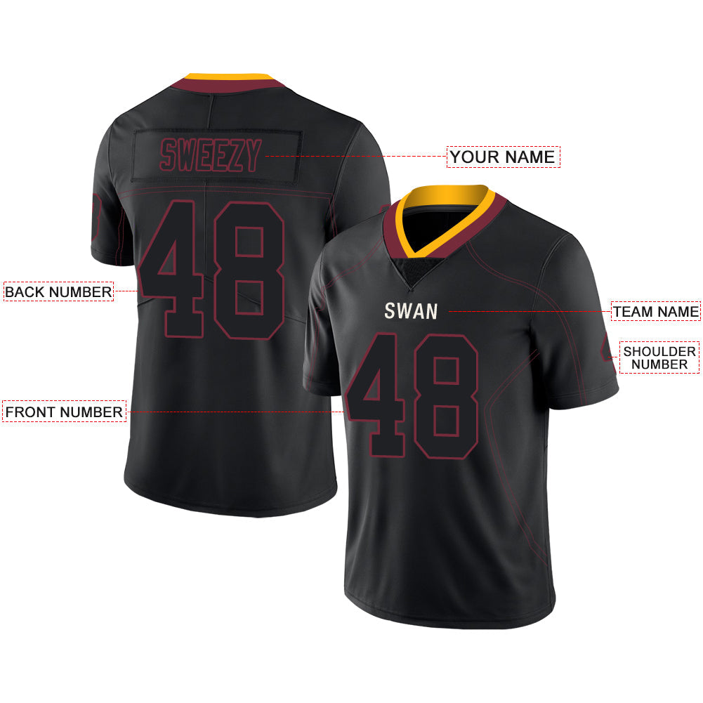 Custom black football jersey back view | GameDay Jerseys