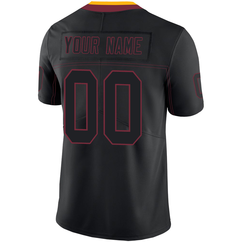 Custom black football jersey front view | GameDay Jerseys