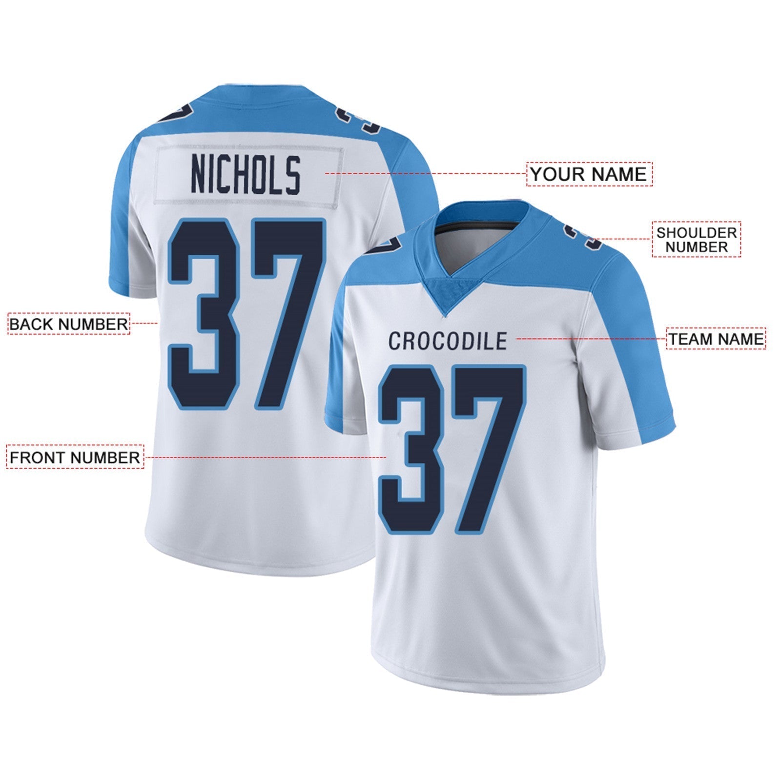 Custom navy football jersey studio shot | GameDay Jerseys