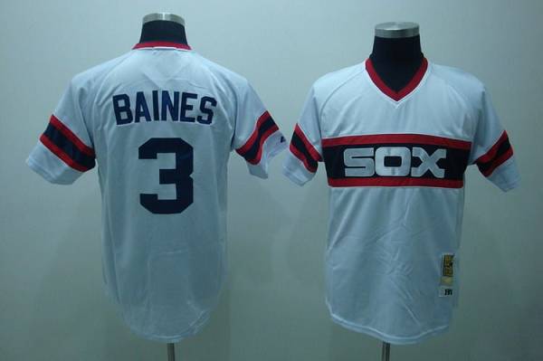 Custom Fan-Made Harold Baines Chicago White Sox #3 White Throwback Baseball Jersey
