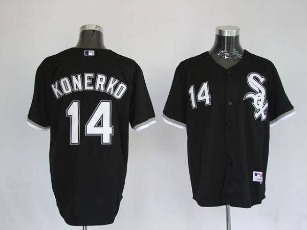 Custom Fan-Made Paul Konerko Chicago White Sox #14 Black Baseball Jersey