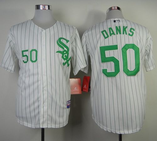 Custom Fan-Made John Danks Green St. Patrick's Chicago White Sox #50 White Baseball Jersey