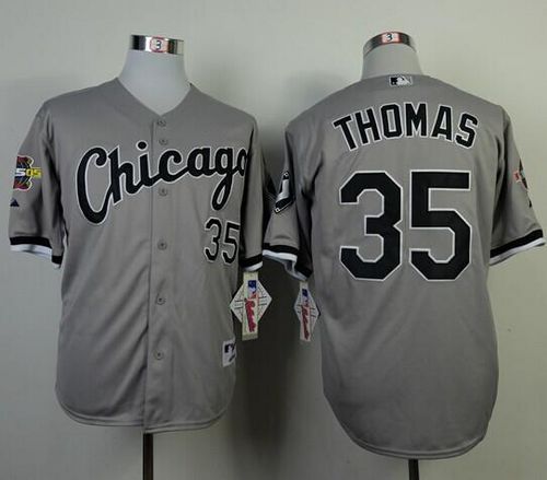 Custom Fan-Made Frank Thomas Chicago White Sox #35 Grey Baseball Jersey