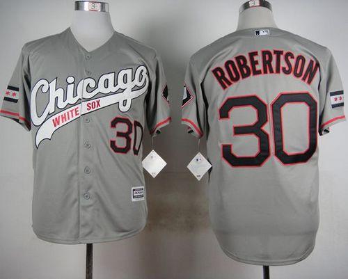 Custom Fan-Made David Robertson Chicago White Sox #30 Grey Baseball Jersey