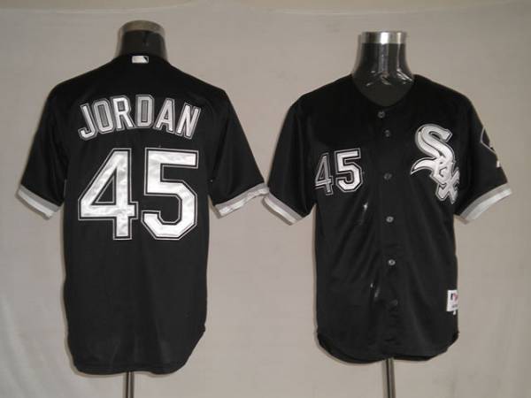 Custom Fan-Made Michael Jordan Chicago White Sox #45 Black Baseball Jersey