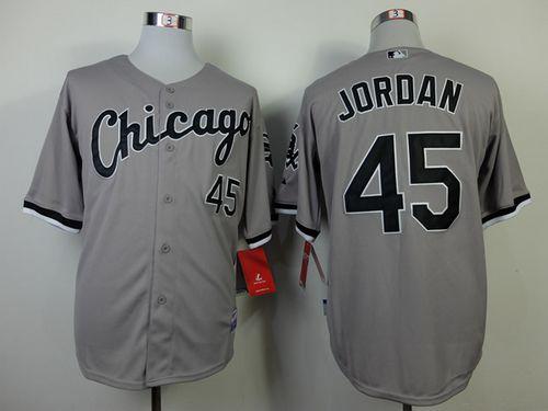 Custom Fan-Made Michael Jordan Chicago White Sox #45 Grey Baseball Jersey