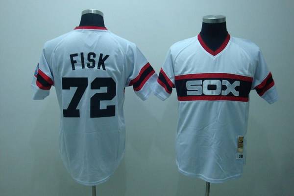 Custom Fan-Made Carlton Fisk Chicago White Sox #72 White Throwback Baseball Jersey