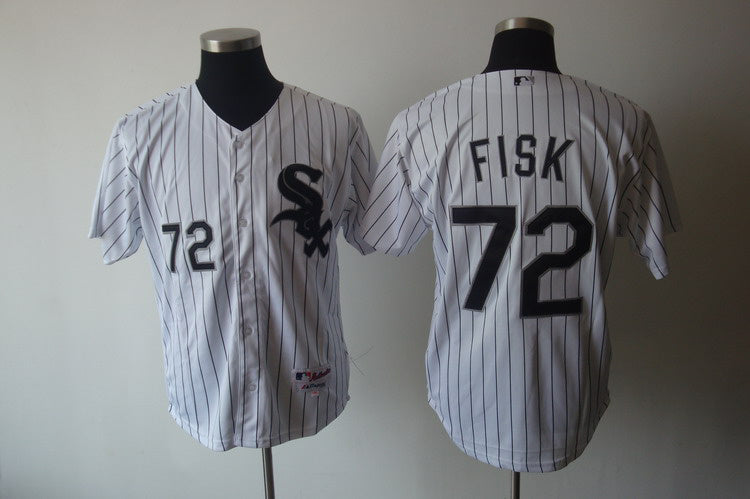 Custom Fan-Made Carlton Fisk Chicago White Sox #72 White Baseball Jersey