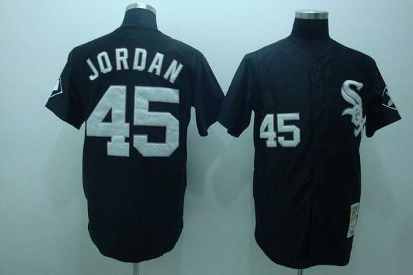 Custom Fan-Made Michael Jordan Chicago White Sox #45 Black Throwback Baseball Jersey