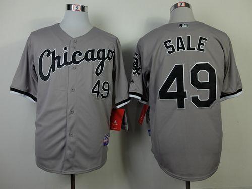 Custom Fan-Made Chris Sale Chicago White Sox #49 Grey Baseball Jersey
