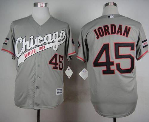 Custom Fan-Made Michael Jordan Chicago White Sox #45 Grey Baseball Jersey