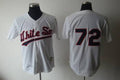 Custom Fan-Made Carlton Fisk Chicago White Sox #72 White 1990 Throwback Baseball Jersey