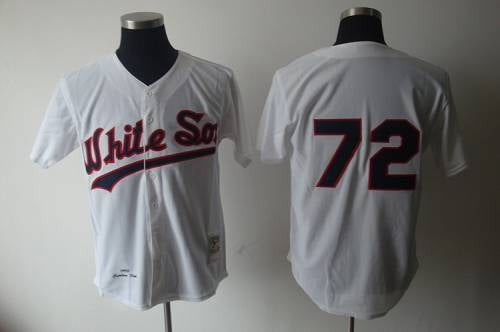 Custom Fan-Made Carlton Fisk Chicago White Sox #72 White 1990 Throwback Baseball Jersey