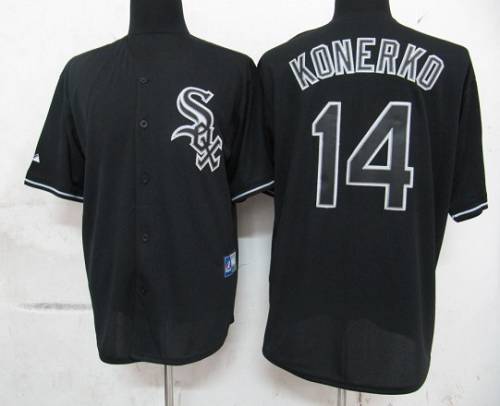 Custom Fan-Made Paul Konerko Chicago White Sox #14 Black Baseball Jersey