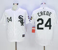 Custom Fan-Made Joe Crede Chicago White Sox #24 White Throwback Baseball Jersey