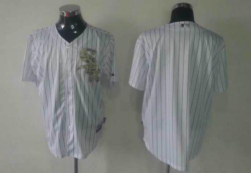 Custom Fan-Made White Chicago White Sox Baseball Jersey Chicago White Sox White USMC Baseball Jersey