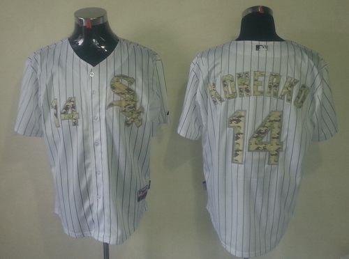 Custom Fan-Made Paul Konerko Chicago White Sox #14 White USMC Baseball Jersey