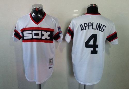 Custom Fan-Made Luke Appling Chicago White Sox #4 White 1983 Throwback Baseball Jersey