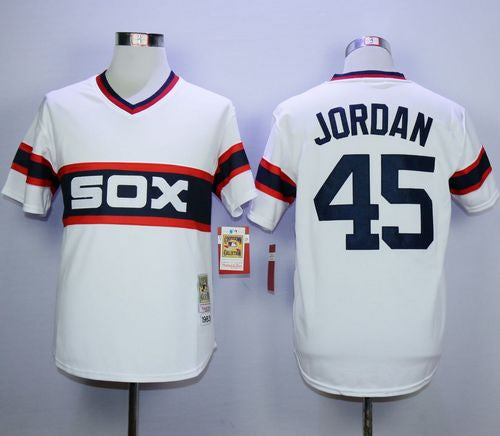 Custom Fan-Made Michael Jordan Chicago White Sox #45 White 1983 Throwback Baseball Jersey