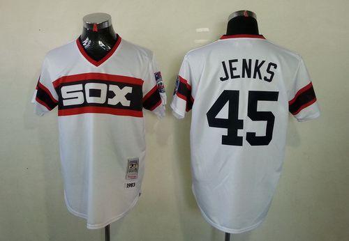 Custom Fan-Made Bobby Jenks Chicago White Sox #45 White 1983 Throwback Baseball Jersey