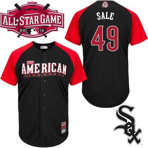 Custom Fan-Made Chris Sale Chicago White Sox #49 Black 2015 All-Star Edition Baseball Jersey