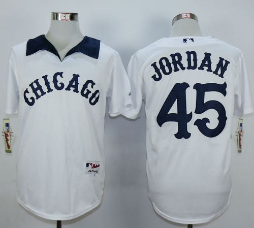 Custom Fan-Made Michael Jordan Chicago White Sox #45 White 1976 Throwback Turn Back Clock Edition Baseball Jersey