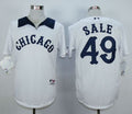 Custom Fan-Made Chris Sale Chicago White Sox #49 White 1976 Throwback Turn Back Clock Edition Baseball Jersey
