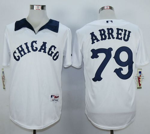 Custom Fan-Made Jose Abreu Chicago White Sox #79 White 1976 Throwback Turn Back Clock Edition Baseball Jersey
