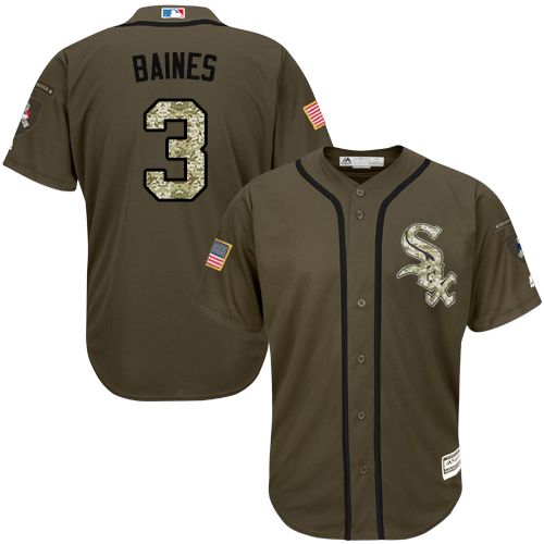 Custom Fan-Made Harold Baines Chicago White Sox #3 White Service Edition Baseball Jersey