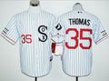 Custom Fan-Made Frank Thomas Cooperstown Chicago White Sox #35 White Baseball Jersey