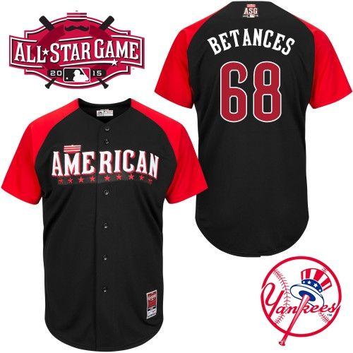 Custom Fan-Made Dellin Betances New York Yankees #68 Black 2015 All-Star Edition Baseball Jersey