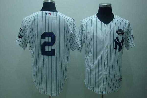 Custom Fan-Made Derek Jeter Gms Boss New York Yankees #2 White Baseball Jersey
