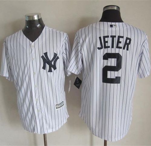 Custom Fan-Made Derek Jeter New York Yankees #2 White Baseball Jersey