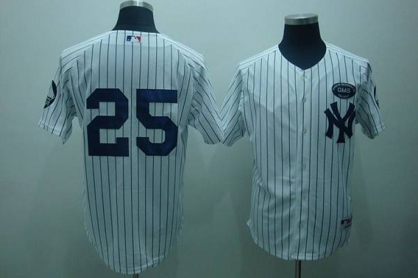 Custom Fan-Made Mark Teixeira Gms Boss New York Yankees #25 White Baseball Jersey