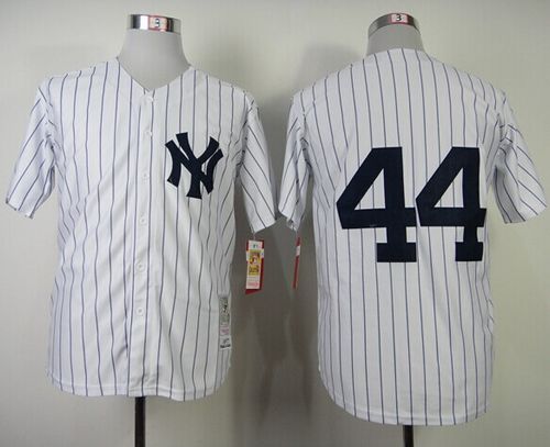 Custom Fan-Made Reggie Jackson New York Yankees #44 White 1977 Throwback Baseball Jersey