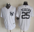 Custom Fan-Made Mark Teixeira New York Yankees #25 White Baseball Jersey