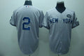 Custom Fan-Made Derek Jeter Gms Boss New York Yankees #2 Grey Baseball Jersey