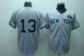 Custom Fan-Made Alex Rodriguez Gms Boss New York Yankees #13 Grey Baseball Jersey