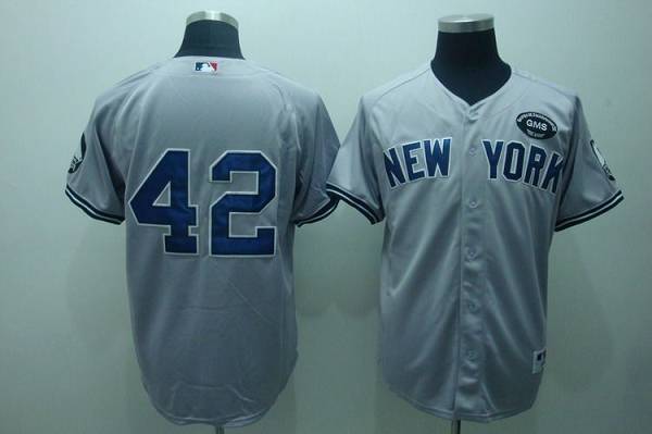 Custom Fan-Made Mariano Rivera Gms Boss New York Yankees #42 Grey Baseball Jersey