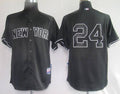Custom Fan-Made Robinson Cano New York Yankees #24 Black Baseball Jersey